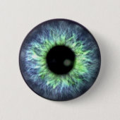 Eyeball Blue Green Gift Pretty 缶バッジ (正面)