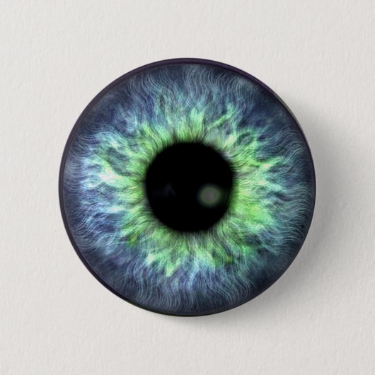 Eyeball Blue Green Gift Pretty 缶バッジ (正面)