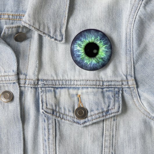 Eyeball Blue Green Gift Pretty 缶バッジ (インサイチュ)