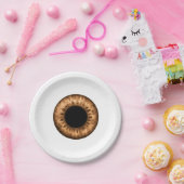 Eyeball brown iris eye funny prank joke Halloween ペーパープレート (パーティー)