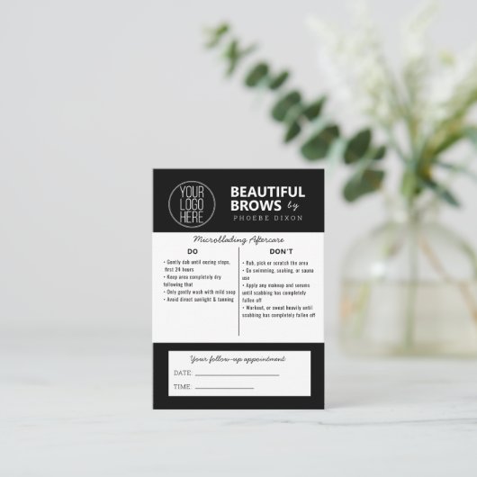 Eyebrow Microblading After Care Instructions Gingu 名刺 (スタンド正面)