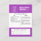 Eyebrow Microblading After Care What to Appt 名刺 (正面)