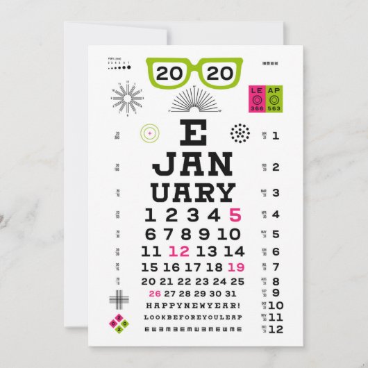 Eyechart 2020年賀状 ノートカード (正面)