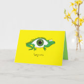 Eyeguana - Eyeball Iguana Reptile Greeting Card カード (黄色い花)