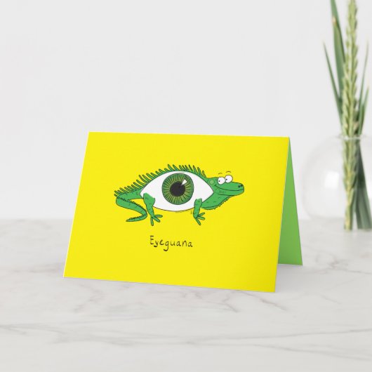 Eyeguana - Eyeball Iguana Reptile Greeting Card カード (正面)