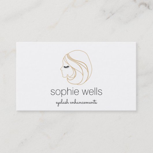 EyeLashエクステンションと付け睫毛ホワイト 名刺 (正面)