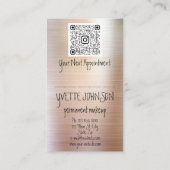 Eyelash Brow Makeup Logo QRCode Lip Rose Pink  名刺 (裏面)