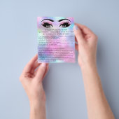 EYELASH EXTENSION RELEASE WAIVER Holograph Pink チラシ (手)