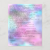 EYELASH EXTENSION RELEASE WAIVER Holograph Pink チラシ (裏面)