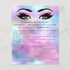 EYELASH EXTENSION RELEASE WAIVER Holograph Pink チラシ
