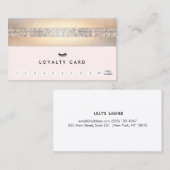 EyeLash Extensionsピンクカスタマーロイヤリティ11パンチ ロイヤリティカード (正面/裏面)