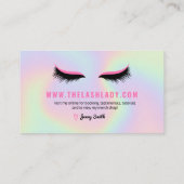 EyeLash Tech Lash美しいサロンHolographic Rainbow 名刺 (裏面)