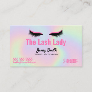 EyeLash Tech Lash美しいサロンHolographic Rainbow 名刺