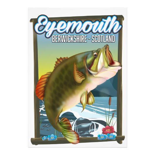 Eyemouth Berwickshireスコットランド魚釣りポスター。 フォトプリント (正面)
