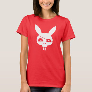 EyePatchが付いている海賊スカルのバニー Tシャツ