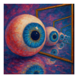 "Eyes Beyond Forever" – 超現実的なポートレート ポスター
