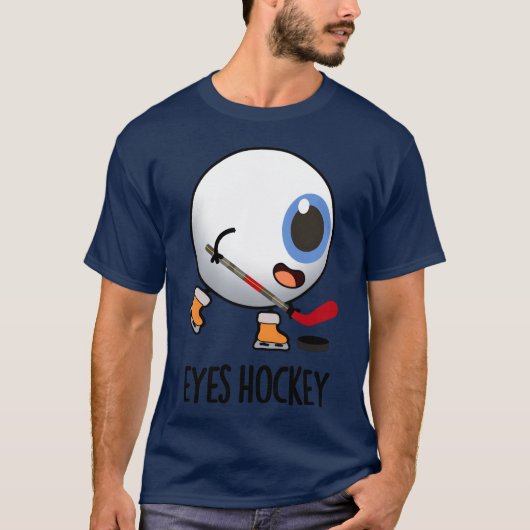 Eyes Hockey Funny Ice Hockey Sports boy Tシャツ (正面)