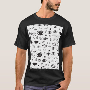 Eyes Motif:トレンディーヴィンテージパターン Tシャツ
