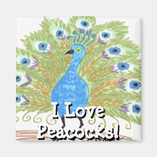 Eyes of India Peacock by Wendy C. Allen マグネット (正面)