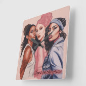 Eyes on the Prize スクエア壁時計 (傾斜)