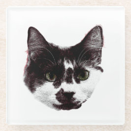 Eyes on Your Drink | Cat Face ガラスコースター