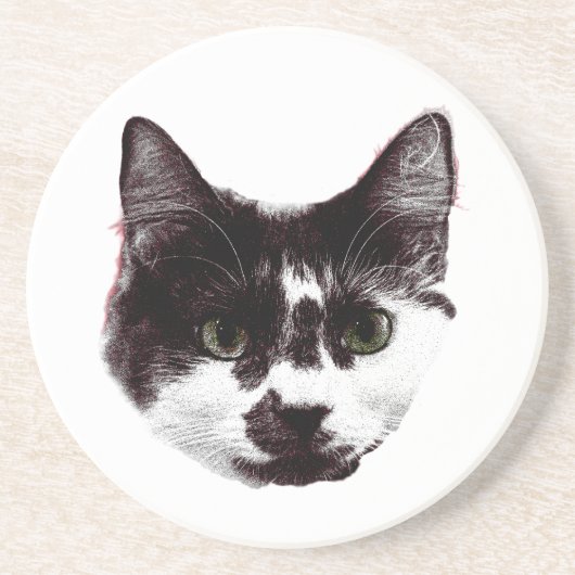 Eyes on Your Drink | Cat Face コースター (正面)