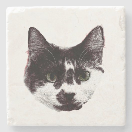 Eyes on Your Drink | Cat Face ストーンコースター (正面)