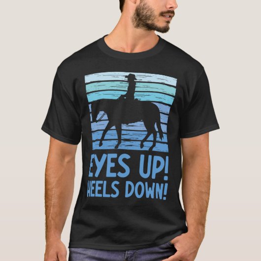 Eyes Up Heel Down – 西ライダー馬術師 Tシャツ (正面)