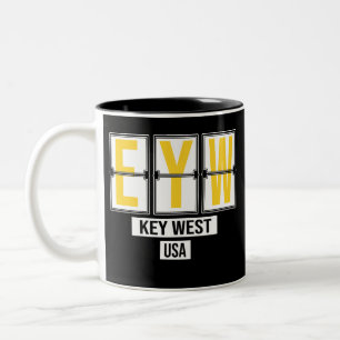 EYW - Key West空港-フロリダ-空港コード ツートーンマグカップ