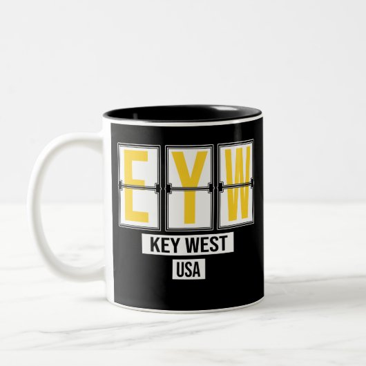 EYW - Key West空港-フロリダ-空港コード ツートーンマグカップ (左)