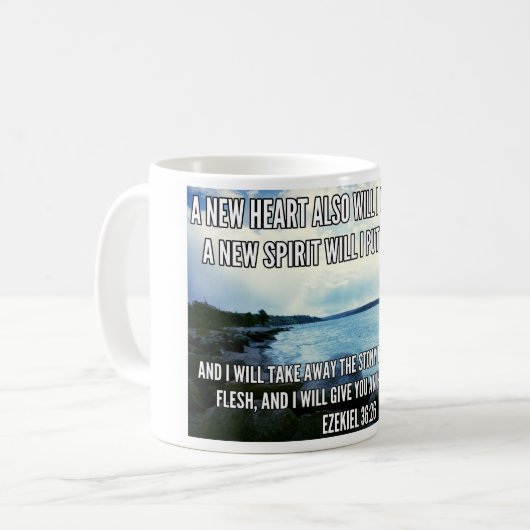 Ezekielの36:26のミームのマグ コーヒーマグカップ (正面左)