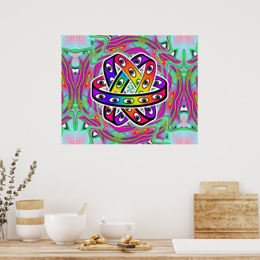 Ezekiel's Wheel – 目と虹 ポスター (キッチン)