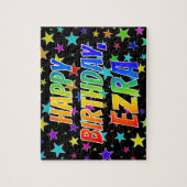 「EZRA」名、おもしろい「ハッピーバースデー」 ジグソーパズル (縦)