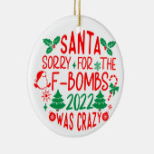 Fおもしろい爆弾親愛のクリスマス・サンタ セラミックオーナメント (右)