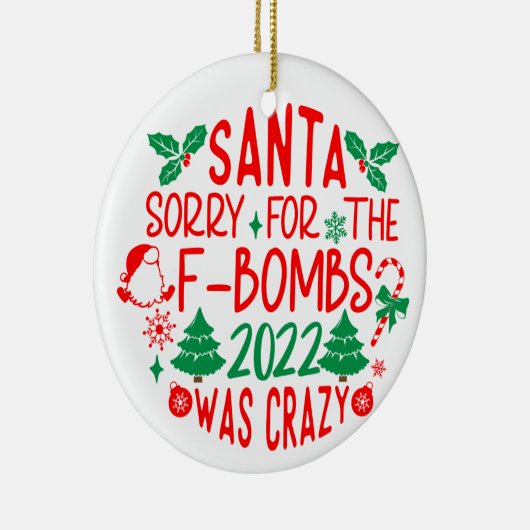 Fおもしろい爆弾親愛のクリスマス・サンタ セラミックオーナメント (右)