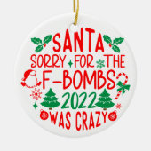 Fおもしろい爆弾親愛のクリスマス・サンタ セラミックオーナメント (正面)