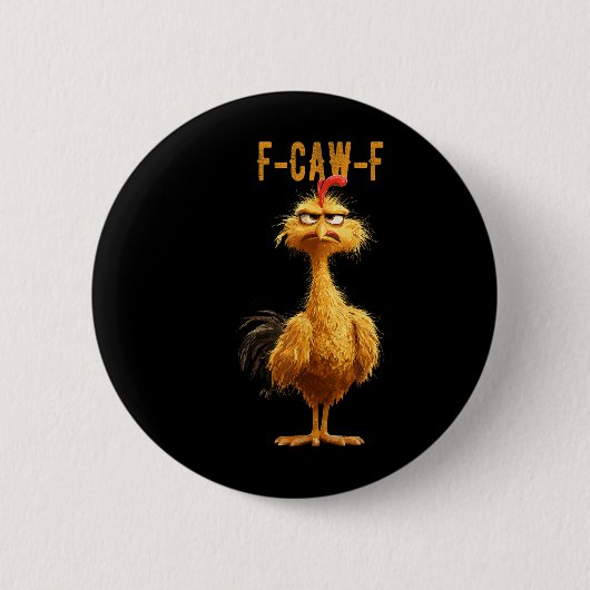 Fおもしろい-caw-fチキン、Fcawfチキン 缶バッジ (正面)