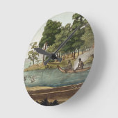 Fによって刻まれる新しいオランダの運行の方法 ラウンド壁時計 (傾斜)