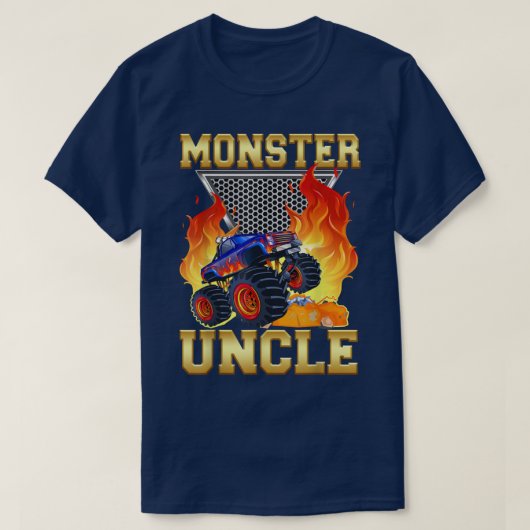 Fにマッチする誕生日少年モンスタートラックの叔父 Tシャツ (デザイン正面)
