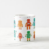 fのカラフルレトロロボットからのシームレスなパターン コーヒーマグカップ (中央)