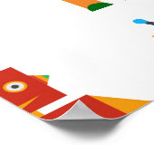 fのカラフルレトロロボットからのシームレスなパターン ポスター (角)