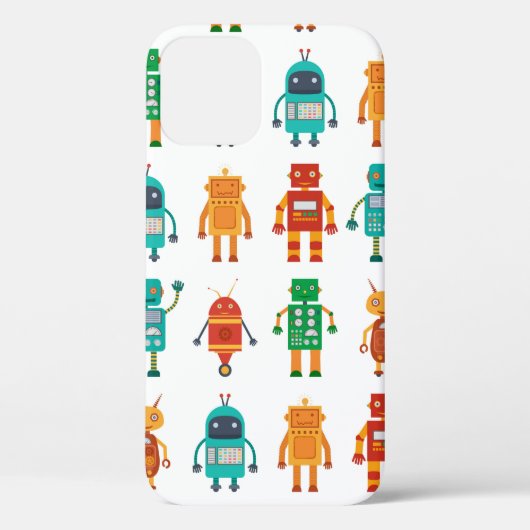 fのカラフルレトロロボットからのシームレスなパターン Case-Mate iPhoneケース (裏面)