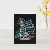 Fの木の後ろのUFOのエイリアンから隠れている大足 カード (黄色い花)