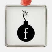 Fの爆弾を落として下さい メタルオーナメント (正面)