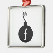 Fの爆弾を落として下さい メタルオーナメント (左)