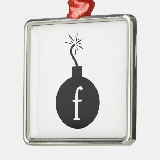 Fの爆弾を落として下さい メタルオーナメント (左)