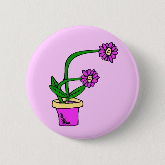 Fの花のイニシャルボタン 缶バッジ (正面)