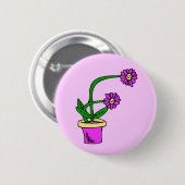 Fの花のイニシャルボタン 缶バッジ (正面&裏面)