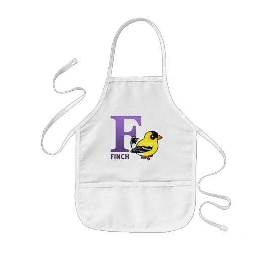 Fはフィンチだ 子供用エプロン (正面)