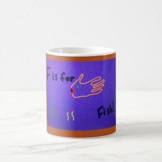 Fは魚の形 コーヒーマグカップ